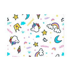 Unicorns Rainbows Seamless Pattern Premium Plush Fleece Blanket (mini) by Bedest