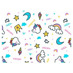 Unicorns Rainbows Seamless Pattern Premium Plush Fleece Blanket (extra Small) by Bedest