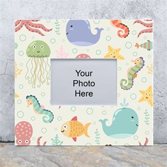 Underwater Seamless Pattern Light Background Funny White Wall Photo Frame 5  X 7  by Bedest