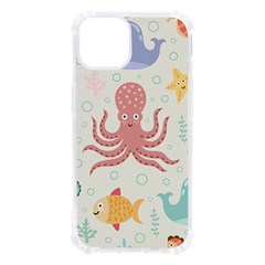 Underwater Seamless Pattern Light Background Funny Iphone 13 Tpu Uv Print Case by Bedest