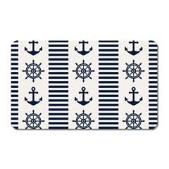 Nautical Seamless Pattern Vector Illustration Magnet (rectangular) by Bedest