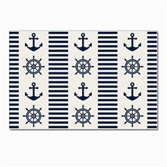 Nautical Seamless Pattern Vector Illustration Postcard 4 x 6  (pkg Of 10) by Bedest