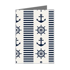 Nautical Seamless Pattern Vector Illustration Mini Greeting Card by Bedest