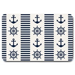 Nautical Seamless Pattern Vector Illustration Large Doormat by Bedest