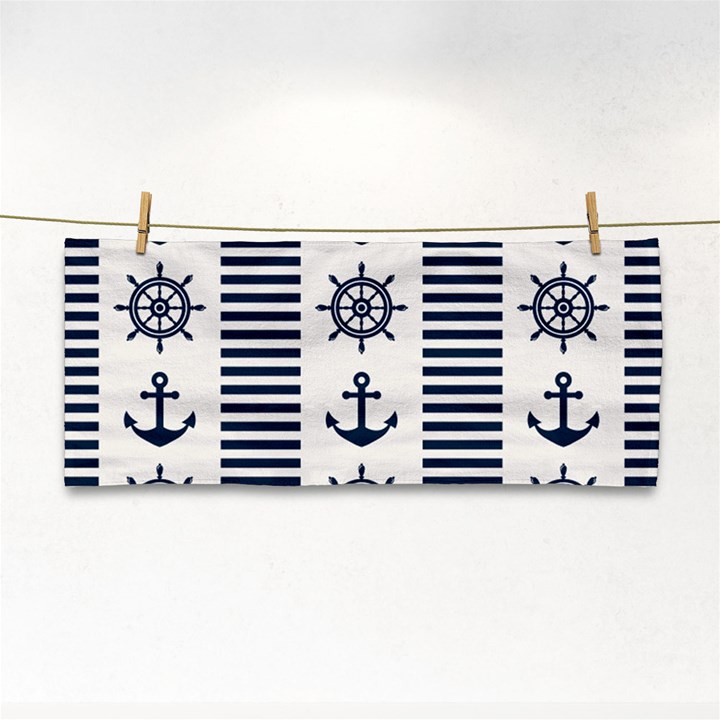 Nautical Seamless Pattern Vector Illustration Hand Towel