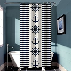 Nautical Seamless Pattern Vector Illustration Shower Curtain 36  X 72  (stall)  by Bedest