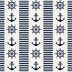 Nautical Seamless Pattern Vector Illustration Play Mat (rectangle) by Bedest