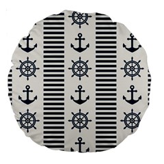 Nautical Seamless Pattern Vector Illustration Large 18  Premium Round Cushions by Bedest