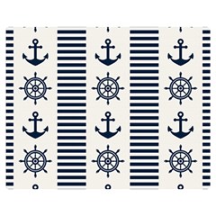 Nautical Seamless Pattern Vector Illustration Two Sides Premium Plush Fleece Blanket (medium) by Bedest