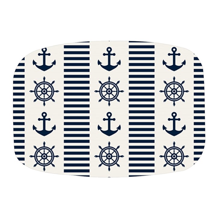 Nautical Seamless Pattern Vector Illustration Mini Square Pill Box