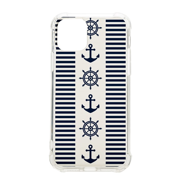 Nautical Seamless Pattern Vector Illustration iPhone 11 Pro 5.8 Inch TPU UV Print Case