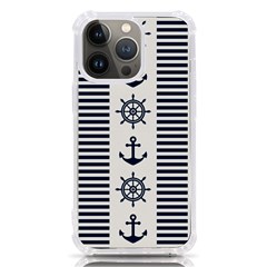 Nautical Seamless Pattern Vector Illustration Iphone 13 Pro Tpu Uv Print Case by Bedest