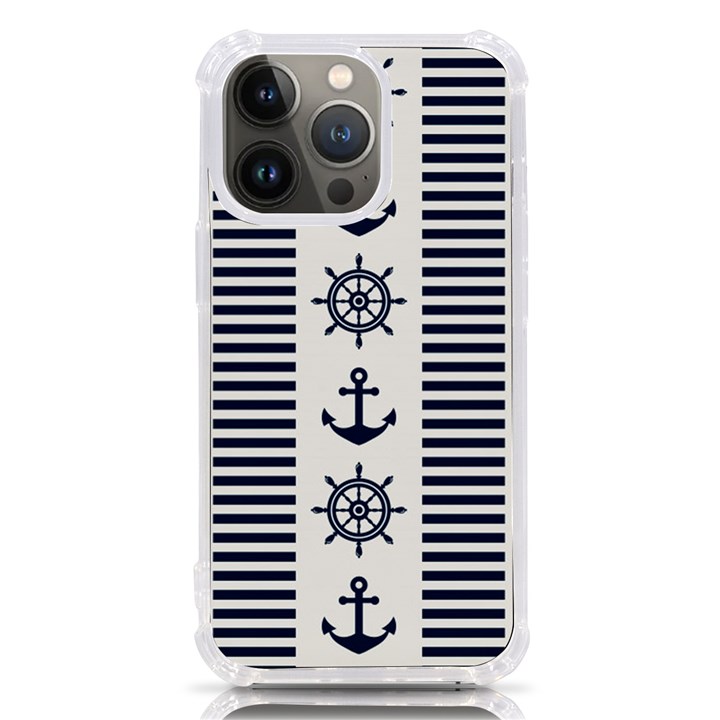 Nautical Seamless Pattern Vector Illustration iPhone 13 Pro TPU UV Print Case