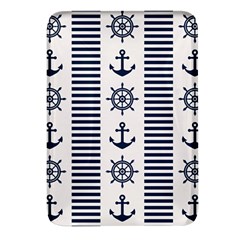 Nautical Seamless Pattern Vector Illustration Rectangular Glass Fridge Magnet (4 Pack) by Bedest