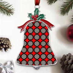 Dart Board Metal Holly Leaf Bell Ornament