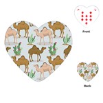 Camels Cactus Desert Pattern Playing Cards Single Design (Heart) Front