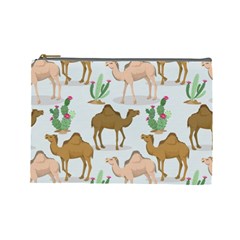 Camels Cactus Desert Pattern Cosmetic Bag (Large)