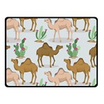 Camels Cactus Desert Pattern Fleece Blanket (Small) 50 x40  Blanket Front