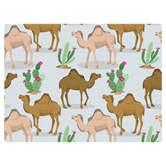 Camels Cactus Desert Pattern Premium Plush Fleece Blanket (Extra Small)