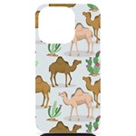 Camels Cactus Desert Pattern iPhone 14 Pro Black UV Print Case Front