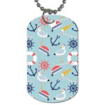 Nautical Marine Symbols Seamless Pattern Dog Tag (Two Sides) Back