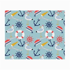 Nautical Marine Symbols Seamless Pattern Small Glasses Cloth by Hannah976