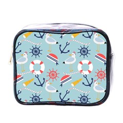 Nautical Marine Symbols Seamless Pattern Mini Toiletries Bag (one Side) by Hannah976