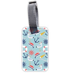 Nautical Marine Symbols Seamless Pattern Luggage Tag (two Sides) by Hannah976