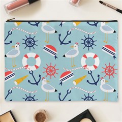 Nautical Marine Symbols Seamless Pattern Cosmetic Bag (xxxl) by Hannah976