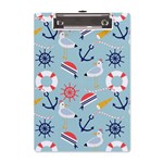 Nautical Marine Symbols Seamless Pattern A5 Acrylic Clipboard Front