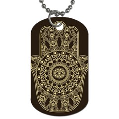 Hamsa Hand Drawn Symbol With Flower Decorative Pattern Dog Tag (one Side) by Hannah976