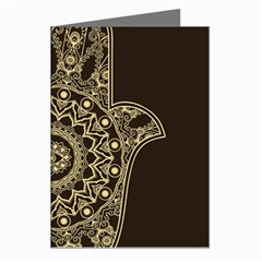 Hamsa Hand Drawn Symbol With Flower Decorative Pattern Greeting Cards (pkg Of 8) by Hannah976