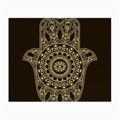 Hamsa Hand Drawn Symbol With Flower Decorative Pattern Small Glasses Cloth by Hannah976