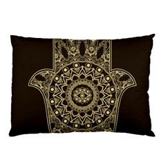 Hamsa Hand Drawn Symbol With Flower Decorative Pattern Pillow Case by Hannah976