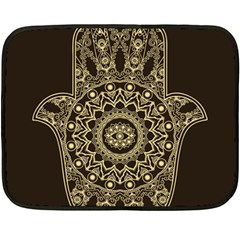 Hamsa Hand Drawn Symbol With Flower Decorative Pattern Two Sides Fleece Blanket (mini) by Hannah976