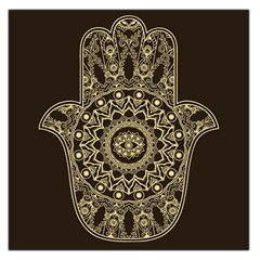 Hamsa Hand Drawn Symbol With Flower Decorative Pattern Square Satin Scarf (36  X 36 ) by Hannah976