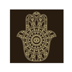 Hamsa Hand Drawn Symbol With Flower Decorative Pattern Square Satin Scarf (30  X 30 ) by Hannah976