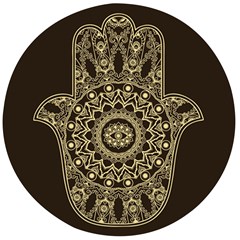 Hamsa Hand Drawn Symbol With Flower Decorative Pattern Wooden Bottle Opener (round) by Hannah976