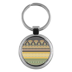 Seamless Pattern Egyptian Ornament With Lotus Flower Key Chain (round) by Hannah976