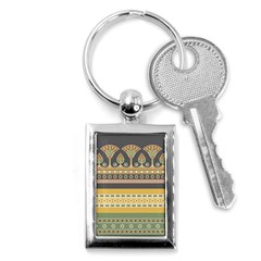 Seamless Pattern Egyptian Ornament With Lotus Flower Key Chain (rectangle) by Hannah976