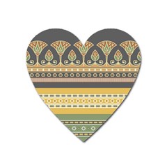 Seamless Pattern Egyptian Ornament With Lotus Flower Heart Magnet by Hannah976