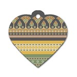 Seamless Pattern Egyptian Ornament With Lotus Flower Dog Tag Heart (One Side) Front