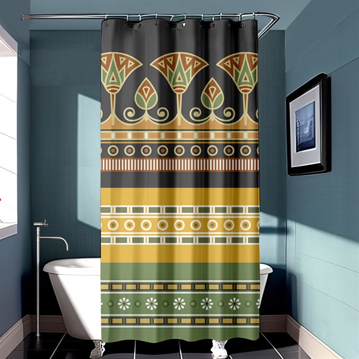 Seamless Pattern Egyptian Ornament With Lotus Flower Shower Curtain 36  x 72  (Stall) 