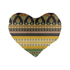 Seamless Pattern Egyptian Ornament With Lotus Flower Standard 16  Premium Heart Shape Cushions by Hannah976