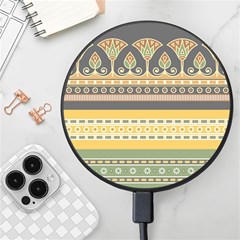 Seamless Pattern Egyptian Ornament With Lotus Flower Wireless Fast Charger(black) by Hannah976