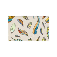 Vector Boho Doodle Feathers Seamless Pattern Illustration Sticker (Rectangular)