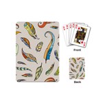 Vector Boho Doodle Feathers Seamless Pattern Illustration Playing Cards Single Design (Mini) Back