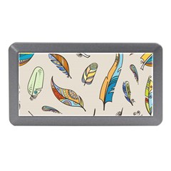 Vector Boho Doodle Feathers Seamless Pattern Illustration Memory Card Reader (Mini)