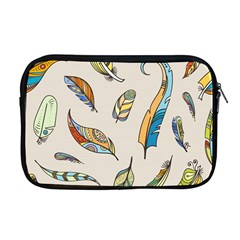 Vector Boho Doodle Feathers Seamless Pattern Illustration Apple MacBook Pro 17  Zipper Case