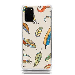 Vector Boho Doodle Feathers Seamless Pattern Illustration Samsung Galaxy S20Plus 6.7 Inch TPU UV Case